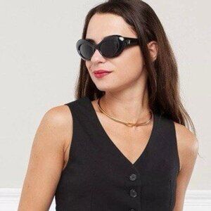 Versace VE4456U GB1/87 Sunglasses Black Oval Frame, Grey Lenses